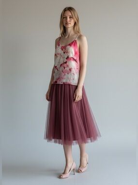 Alice + Olivia Pink Floral Silk Camisole